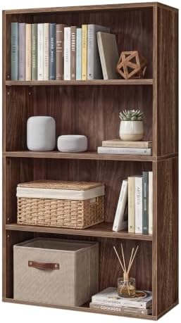 SONGMICS HOME 4-Tier Bookshelf, Narrow Shelving Unit