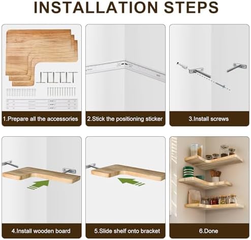 Floating Corner Shelves Set of 3, Solid Wood Picture Wall Shelf, Floating Shelves for Storage for Bedroom Kitchen Bathro