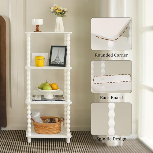 Fultyle Bookshelf, 4-Tier Bookcase with Open Shelves, Modern Book Shelf for Small Spaces, Bedroom, Living Room and Offic