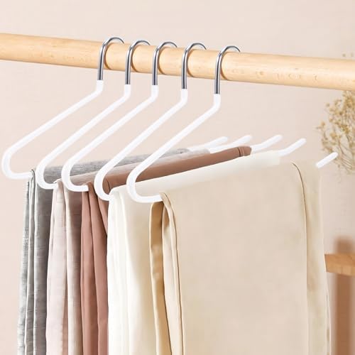 12 Pack Open Ended Pants Hangers, Non-Slip Metal Closet Hangers