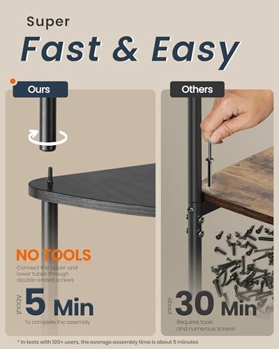 SONGMICS HOME 3-Tier Corner Shelf, Toolless Assembly
