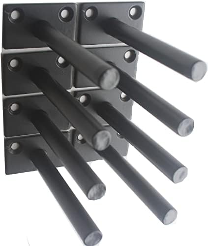 8 Pcs 4" Black Solid Steel Floating Shelf Bracket Blind Shelf Supports - Hidden Brackets for Floating Wood Shelves - Con