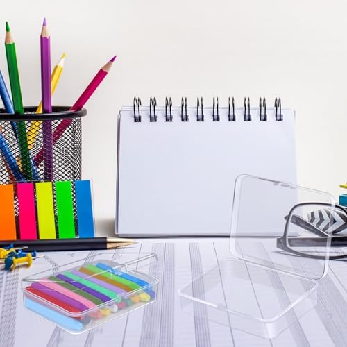 32 Pcs Plastic Crayon Box Bulk Clear Crayons Holder with Lid Crayon Organizer Case Crayon Storage Containers for Student