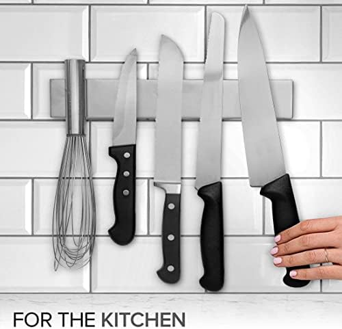 Modern Innovations 10 Inch Stainless Steel Magnetic Knife Bar with Multipurpose Use as Knife Holder, Knife Rack, Knife S