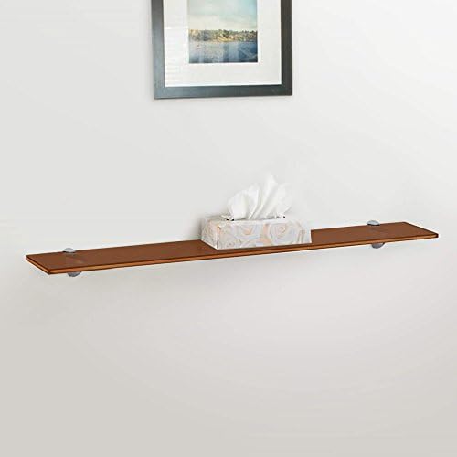 Fab Glass and Mirror 8" L x 24" W, Bronze Rectangle Floating Shelf Kit Glass Sheleves, 8" x 24" (1H-AVE6-NMJJ-BRZ)