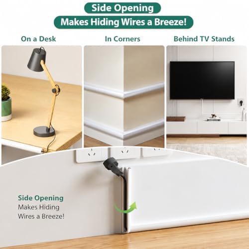 Cord Hider Raceway Kit for 2-3 Cable, 39" Silicone TV Cable Hider for Wall