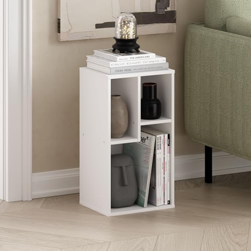 Furinno DALY Book Shelf, 3-Cube Bookshelf, Cube Storage Organizer Bookcase with Irregular Compartments, 9.4 x 11.7 x 21.