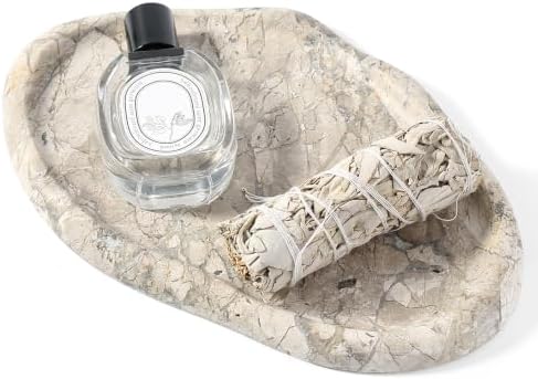 Koville Marble Vanity Tray for Bathroom, Cloud Shape Stone Key Tray