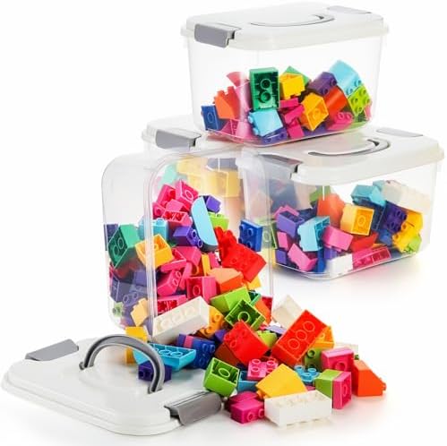 Elsjoy 8 Pack 5.5 Quart Plastic Storage Bins with Lid and Handle, Clear Latch Storage Box Stackable Organizing Bins, Lid