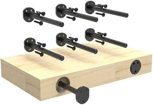 4 in Hidden Floating Shelf Brackets 6 Pack, 1/4" Thick Heavy Duty