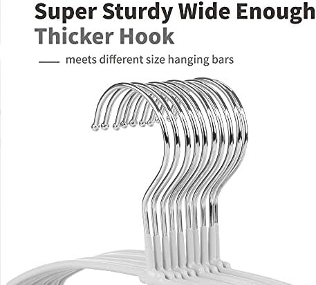 TOPIA HANGER Metal Hangers 20 Pack, Non Slip Clothes Hangers Space Saving, Heavy Duty Rubber Coated Wire Hanger for Coat, Shirt, Dress, Pants-Grey, CT12G