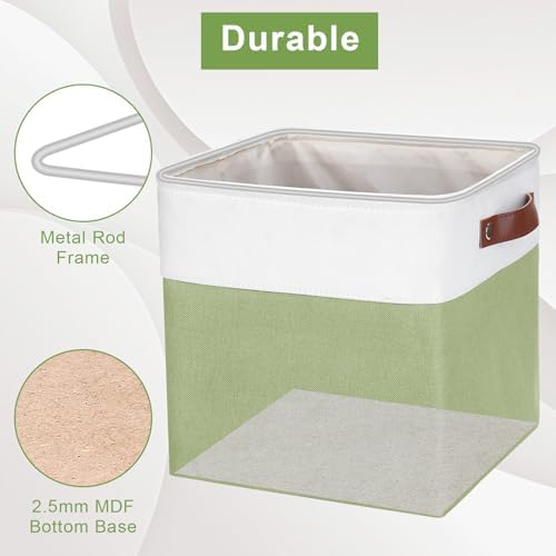 Bagnizer Collapsible Fabric Storage Cubes 11x11 Cube Storage Bins, 4 Pack Closet Baskets Box with Handles for Organizing