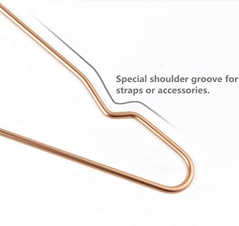 17" 4.0mm Metal Clothes Hangers,20pcs Matte Rose Gold Hanger