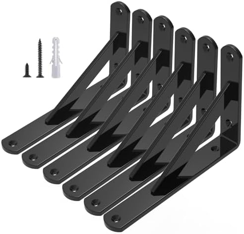 12 Inch Shelf Brackets Heavy Duty Shelf Bracket 12 x 8 Inch Metal Shelf Bracket Triangular Shelf Supports with Hardware 