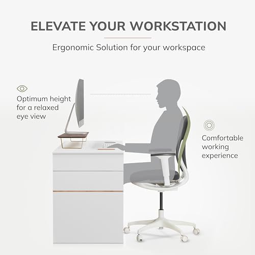 Anji Mountain Monitor Stand for Desk - Desktop Organizer & Laptop Riser, Ergonomic Monitor Riser, Space-Saving, Durable,