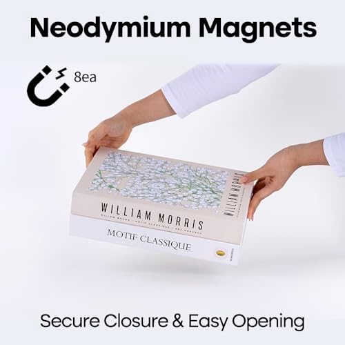 Book Shape Decorative Cable Management Box - Expandable Cable Organizer Box with Magnetic Closure for Home & Office (Wil