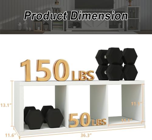 CTESNE【2026 Wooden Thick Frame 3 Cube Storage Organizer Shelf with Anti-Tipping Kits + Reversible Open Back Bookcase, Ho