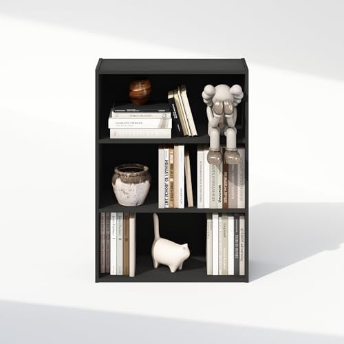 Furinno Simple Book Shelf, 3-Tier Bookshelf, Storage Shelves Bookcase, 9.7 x 23.7 x 31.5, for Living Room, Bedroom, Home