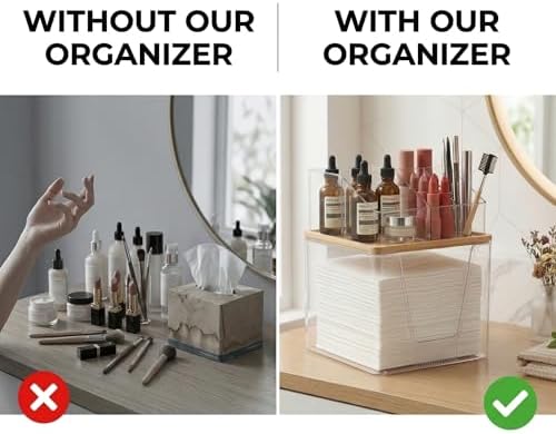 Disposable Facial Towels Holder, 2 in 1 Facial Towels Storage Box