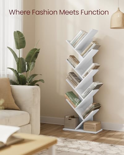 VASAGLE Tree Bookshelf, 5 Tiers, 20 x 9.8 x 55.7 Inches