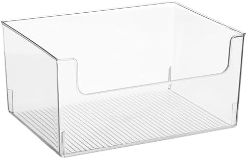 mDesign Large Modern Plastic Open Front Dip Storage Organizer Bin Basket for Kitchen Organization - Shelf, Cupboard, Cab