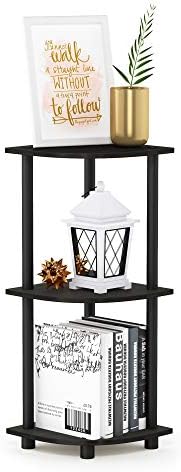Furinno TURN-N-TUBE Corner Shelf, 3-Tier Corner Bookshelf, Display Storage Shelves with Open Shelves, for Organization a