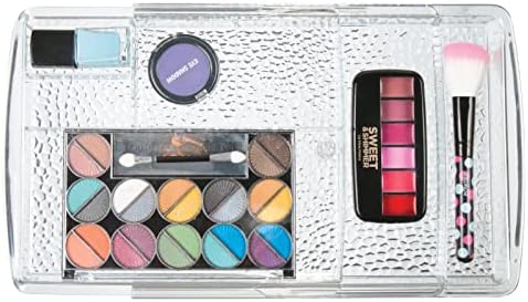 mDesign Expandable Makeup Organizer for Bathroom Drawers, Vanities, Countertops: Organize Makeup Brushes, Eyeshadow Pale