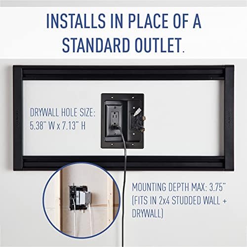 Legrand - On-Q in-Wall TV Cable Management Kit, Recessed Power & Low Voltage Bridge for TVs, UL Listed DIY Wire Hider So