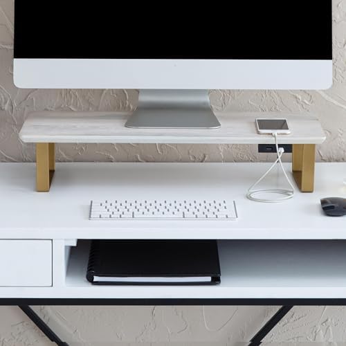 Anji Mountain Monitor Stand for Desk - Desktop Organizer & Laptop Riser, Ergonomic Monitor Riser, Space-Saving, Durable,