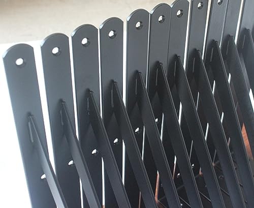 40 Pack L10 x H 8" Black Heavy Duty Shelf Brackets with Screws Metal Shelf Brackets Shelf Support Angle Brackets for She