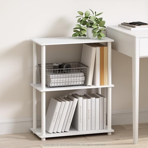 Furinno Turn-N-Tube Book Shelf, 3-Tier Bookshelf, Bookcase with Multipurpose Compact Display Rack, 11.6 x 23.6 x 29.6, f