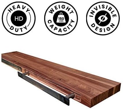 Floating Shelf Bracket 2 Pack - 32” Hidden Shelf Brackets, 150 LB Weight Capacity, Supports Wall Mounted Floating Shelve