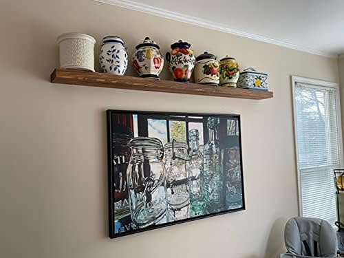 joelsantiques 54 Inch Wooden Floating Shelves for Wall -54x6x2 in -Made of Natural Wood - Long Heavy Duty Rustic Wall Sh