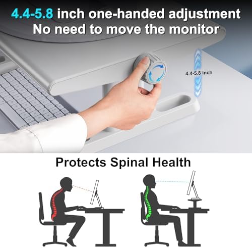 Monitor Stand Riser for Desk,360°Rotation Freely Height Adjustable by Knob,4.4-5.8 Inches,Ergonomic Monitor Stand Mount,