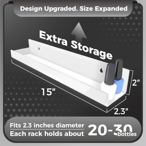 4 Pack 15 Inch White Acrylic Floating Wall Shelves, Kids Bookshelf