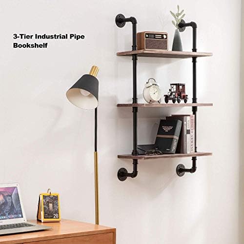 ROGMARS 3-Tier Real Pine Wood Floating Shelf, 20x7.87x41.3in, Industrial Retro Style, Bathroom Wall Shelves, Kitchen She