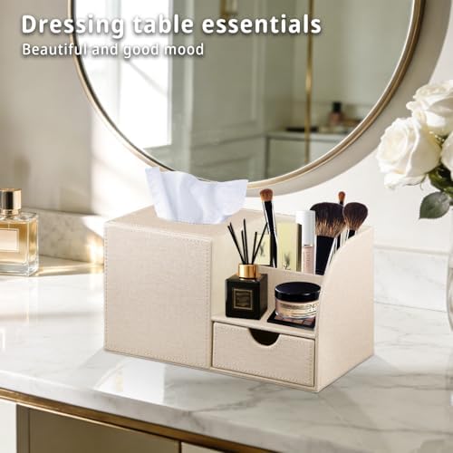Tissue Box Cover with Drawer Organizer and Storage Tray,Cube Tissue Holder