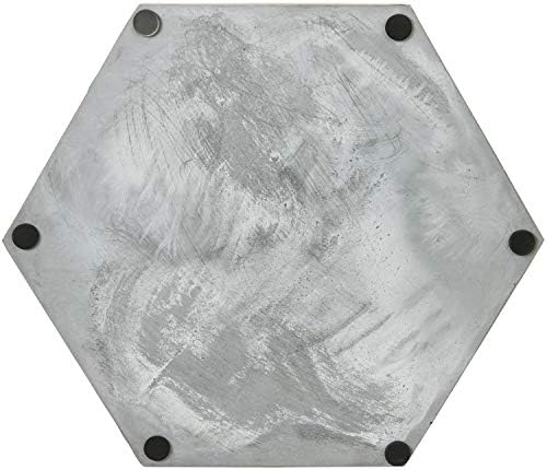 MyGift Modern Gray Concrete Hexagonal Decorative Display Bathroom Vanity Tray