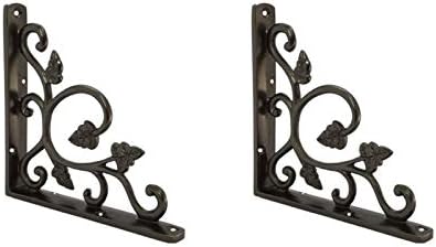 Adonai Hardware "Meshezaheel" Brass Decorative Shelf Bracket (Supplied as 2 Pieces per Pack) - Antique Brushed Nickel