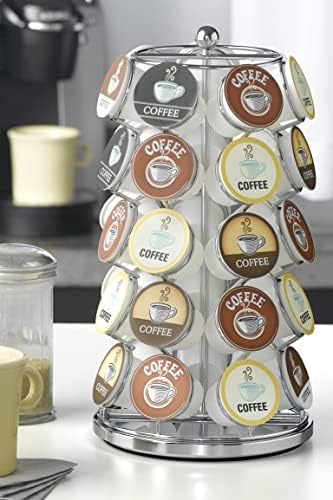 Nifty K Cup Holder – Compatible with K-Cups, Coffee Pod Carousel | 35 K Cup Holder, Spins 360-Degrees, Lazy Susan Platfo