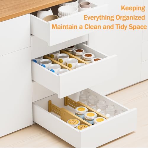 Bamboo Drawer Dividers, 4" High Drawer Organizers for Clothes/Utensils