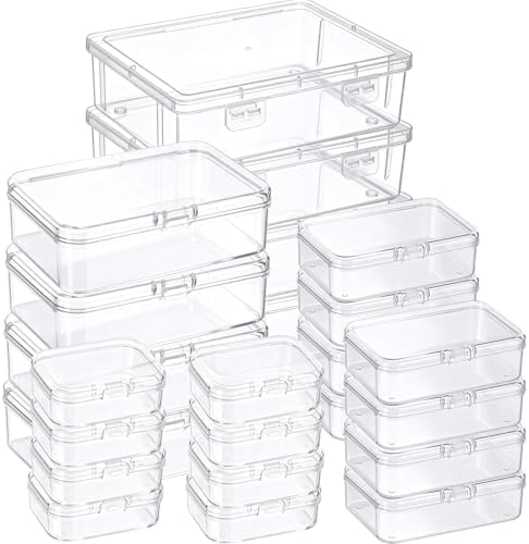 SATINIOR Small Clear Plastic Container Box, Multiple Sizes