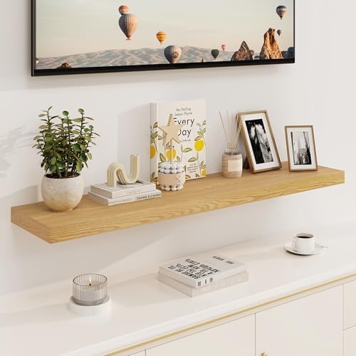 Fun Memories Floating Shelves, 8 Inch Deep Floating Shelves, Rustic Wood Fireplace Mantel 48 in Long, 48 x 8 Floating Wa