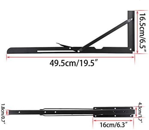 Sumnacon 2 Pcs 20 Inch Sturdy Folding Shelf Brackets - Heavy Duty Triangle Table Bench Folding Shelf Brackets, Wall Moun