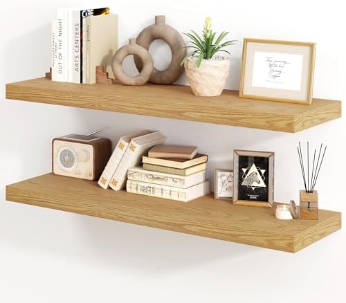 30 Inch Floating Shelves, Rustic Floating Wall Shelves 8 Inch Deep, 30 x 8 Floating Shelves for Home Decor, Deep Display