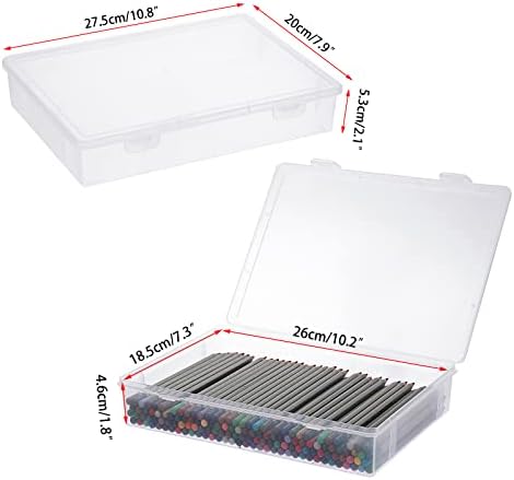 BTSKY Clear Plastic Storage Box with Flap Lid, Multipurpose Craft Organizers and Storage Box Art Supply Storage Organize