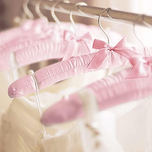 Jetec 24 Pack Satin Padded Hangers for Women Clothing 15",Light Pink