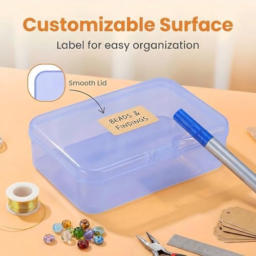 LJY 28 Blue Rectangular Plastic Boxes, 3.3 x 2.2 x 1 in for Packing Samples