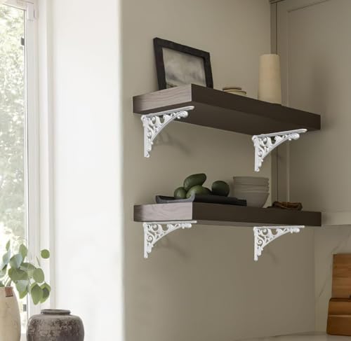Khtumeware Shelf Bracket 12 Inch, Decorative Brackets for Shelving, Heavy Duty Vintage Ornate Shelf Bracket, Hardware In