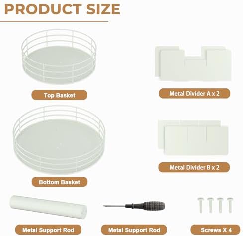 Snack Organizer - Versatile Snack Storage 2 Tier Lazy Susan with Convenient Grab-and-Go Design, Metal Snack Holder for H